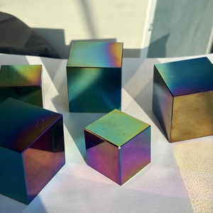 Cubo de Obsidiana Aura de Estilo Bohemio para Sanación Espiritual Natural, Venta al por Mayor, para Decoración del Hogar Única y Regalos Festivos - Product Image 1