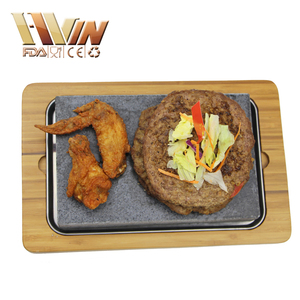 Chaude <span class=keywords><strong>Lave</strong></span> Pierre <span class=keywords><strong>De</strong></span> Cuisson avec <span class=keywords><strong>Plateau</strong></span> En Bambou pour BARBECUE Extérieur - Product Image 2