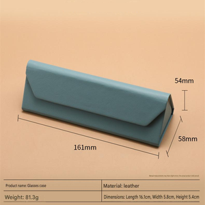 Étui à lunettes rigide en PU grain litchi, pliable, petit format, personnalisable avec logo, pour la mode - Product Image 3
