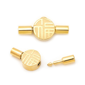 Hebilla de cuerda chapada en oro de Juncheng Jewelry con cierre a presión para pulsera de cordón de cuero de 12 mm - Product Image 2