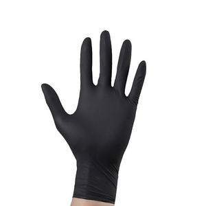 Guantes de Nitrilo Negros sin Látex con Logotipo Personalizado, 5mil 4mil, Resistentes, para Uso Industrial y de Cocina, Texturizados en los Dedos, Antideslizantes, de Seguridad - Product Image 2