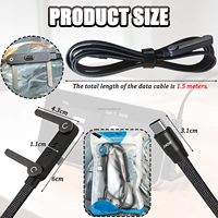 Cable de Carga Rápida Tipo C de 65W con Soporte para Teléfono, Material de Nailon, Compatible con Computadora Portátil
