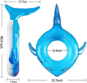 MAKE WAVES <b>Shark</b> Shaped Inflatable PVC Swimming Ring Eco-Friendly Waterproof EU/USA Standards Foldable Portable Pool <b>Toy</b> for - Product Image 6