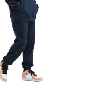 Pantalon de jogging décontracté pour homme en molleton bleu marine, taille élastique, poches latérales, plissé sur le devant, avec cordon de serrage, idéal pour le printemps - Product Image 1