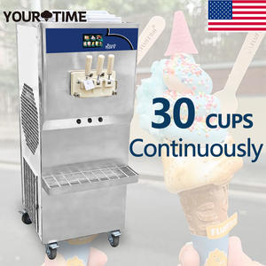 米国在庫価格8プログラム業務用アイスクリームマシン<span class=keywords><strong>3</strong></span>ノズルアイスクリーム＆スラッシーメーカー/マキナデヘラドスアベCE - Product Image 1