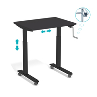 Support élévateur convertible à cadre de bureau à manivelle en métal rétractable moderne avec poignée cachée pour le bureau ou la maison