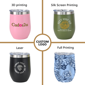 Biểu Tượng Tùy Chỉnh Đầy Màu Sắc 12Oz Bột Tráng Cốc Cà Phê Đôi Tường Cách Điện Thép Không Gỉ Rượu Vang Cốc Với Nắp - Product Image 4