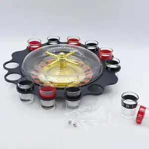 Grande roulette à roulette créative avec lanceur de 12 tasses, en verre, pour jouer au casino