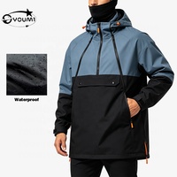 Veste coupe-vent pour homme, imperméable, à capuche, avec fermeture éclair quart de tour, en nylon, séchage rapide, pour la randonnée et les activités de plein air, avec logo personnalisé du fabricant.