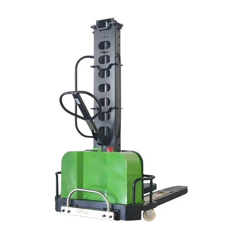 Portable self-loading 700 kg container reach stacker self lifting semi-electric pallet stacker