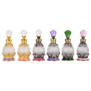 15ml Européen Moyen-Orient Dubaï En Métal Alliage Breveté Prune Fleurs Parfum Bouteille D'huile Essentielle de Verre Vide Attar Bouteilles #81136S - Product Image 6