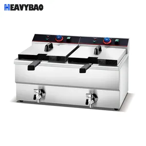 Heavybao เครื่องทอดอาหารเชิงพาณิชย์,เครื่องทอดไฟฟ้าความจุสูงพร้อมเคาน์เตอร์อุปกรณ์ห้องครัวร้านอาหาร