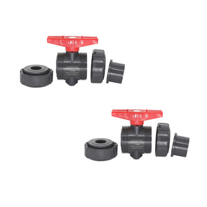 Vanne à boisseau sphérique en <span class=keywords><strong>PVC</strong></span> à usage intensif personnalisée avec extrémités union, résistante aux produits chimiques, pour systèmes acides/solvants/<span class=keywords><strong>eaux</strong></span> usées. - Product Image 2