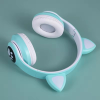 Casque audio supra-auriculaire avec design oreilles de chat, basses puissantes, connexion sans fil, compatibilité sportive