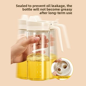 Japanese Style Glass Oil Bottle Automatic Opening Closing Leak-proof Condiment Bottle <b>Large</b> Capacity Seasoning Bottle - Product Image 5