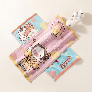 Serviette en gaze pour enfants, motif dessin animé, petite serviette jacquard suspendue pour le lavage du visage du bébé ZY-1008 – Vente en gros - Product Image 2