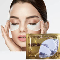 Masque pour les yeux en feuille hydratant et lissant anti-cernes au collagène hydrolysé, poudre d'or, acide hyaluronique et ingrédients végétaux