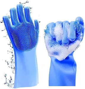 Herbruikbare Magic Afwassen Handschoenen Siliconen Schotel Handschoenen Met Spons Scrubbers Voor Keuken