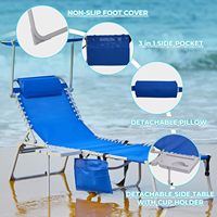 # Chaise longue de bronzage en acier WEJOY avec trou pour le visage, table d'appoint, 5 positions réglables, coussin à séchage rapide inclus