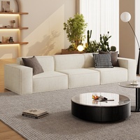 Ensemble de canapés modulaires monobloc pour petits/grands appartements, en tissu écologique, avec accoudoirs droits et rembourrage en éponge, idéal pour les hôtels