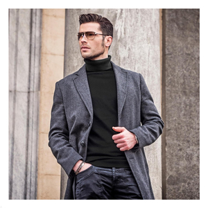 Automne et hiver nouvelle mode hommes haut col haut pull décontracté chaud tricoté hommes pull - Product Image 2