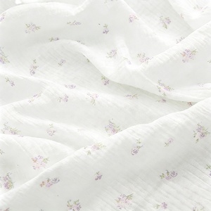 Tissu double gaze 100% coton doux certifié GOTS biologique pour chemises de bébé - Product Image 1
