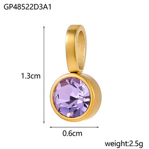 Pendentifs et breloques personnalisés DIY plaqués or 14K 18K PVD en acier inoxydable 316L, breloques en strass pour la création de bijoux - Product Image 3