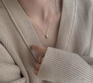 Xinfly Hot Minimalist Jewelry 18K <b>Gold</b> Wholesale Custom Water Drop <b>Pendant</b> Women <b>Solid</b> <b>Gold</b> Necklace - Product Image 5