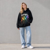 Sweat à capuche unisexe épais délavé à l'acide, style Hip Hop, personnalisé avec logo, impression 3D en relief motif toile d'araignée 1.1
