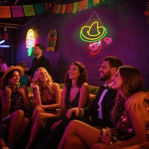 Luces de Neón Mexicanas Cinco de <span class=keywords><strong>Mayo</strong></span>, Decoración de Pared LED Vintage para Bares, Fiestas, Letreros de Neón Personalizables con Alimentación USB - Product Image 3