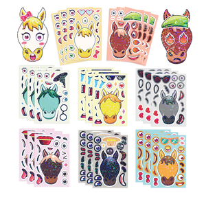 สติกเกอร์การ์ตูนแบบทำมือสำหรับเด็กสติกเกอร์รูปสัตว์รูปม้าแสน<span class=keywords><strong>ตลก</strong></span>สติกเกอร์เพื่อการศึกษาของเล่นแบบมิกซ์แอนด์แมทช์ของคุณเอง - Product Image 2