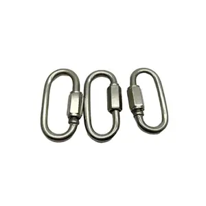 5mm Val hình dạng nhanh chóng liên kết móc dây thép không gỉ dây chuỗi nhanh chóng liên kết Carabiner Clip Carabiners bán buôn an toàn móc