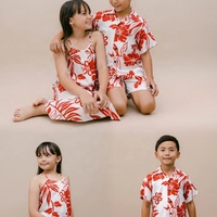 Vêtements de villégiature hawaïens super doux assortis pour la famille, chemise hawaïenne, robe, vente en gros 2025