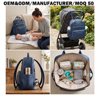 Sac à dos multifonctionnel en cuir végétalien pour couches et articles de puériculture, idéal pour les voyages et l'usage quotidien, fabrication en gros OEM/ODM sous marque privée