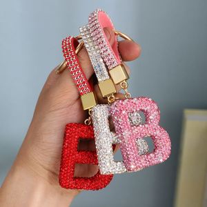 Porte-clés en métal avec lettres anglaises en cristal coloré à faire soi-même, avec strass, pour clés de voiture, jouet - Product Image 1