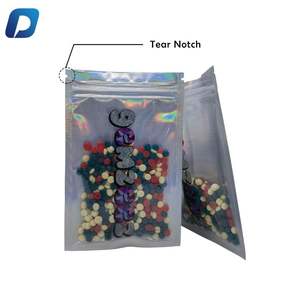 Tas kantung kecil ritsleting kunci kustom tas tahan bau hologram kunci ritsleting dapat digunakan kembali - Product Image 4