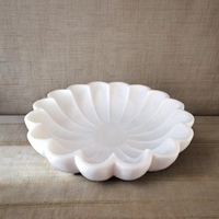 Plateau décoratif en marbre blanc poli, style antique, fait main, pour servir, décoration d'intérieur