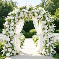 DKB - Arco de Flores Artificiales Popular para Decoración de Bodas, Estilo Romántico y Lujoso, Arco de Flores para Interiores y Exteriores