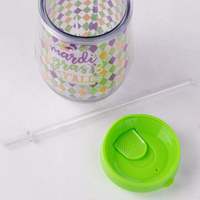 Gobelet à vin en forme d'oeuf sans BPA 350ml en plastique à double paroi avec paille en gros 10oz 300ml tasse en plastique transparente à double paroi