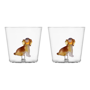 Juego de 2 vasos de vidrio con diseño de perro Golden Retriever - Product Image 1