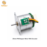 Moteur pas à pas Tengli 20BY PM avec encodeur, diamètre 20 mm, 2 phases, 18 degrés, couple de maintien 120 gf-cm pour robot de table tournante
