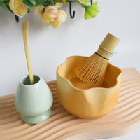 Ensemble de cadeau de thé de style japonais personnalisé agitateur de cérémonie du thé outil de fabrication de logo personnalisé cadeau Matcha ensemble complet d'outils bol cuillère