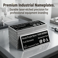 Plaques signalétiques extérieures en métal brossé gravées, étiquettes nominatives en aluminium anodisé pour l'identification des équipements moteurs et électriques