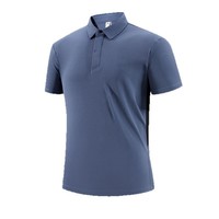 Kaos Jersey Pria Solid Cepat Kering Anti-Pilling Lengan Pendek Kasual Bisnis Santai