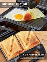 Presse à panini électrique Anbolife, fer à gaufres antiadhésif, appareil à sandwichs pour usage domestique, appareil à toasts, certifié ETL/FDA