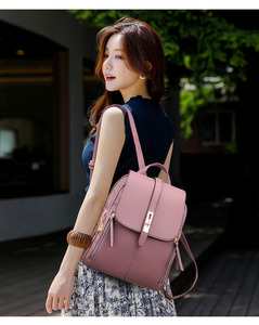 NEW Fashion Korean Ladies PU Leather <b>Backpack</b> <b>Large</b> Capacity Outdoor Travel Leisual Girls Daypack Bags for Women - Product Image 3