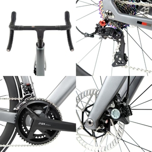 Vélo de <span class=keywords><strong>route</strong></span> aérodynamique en carbone haute performance, 24 vitesses, roues en fibre de carbone 700C, câblage interne complet, freins hydrauliques - Product Image 4