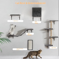 Vente en gros étagère murale en flanelle pour chat hamac pour chat cadre mural d'escalade en forme d'arbre à chat