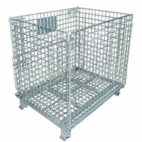 Conteneur de stockage pliable en treillis métallique SUNRISE personnalisé, surface galvanisée, maille 50x50mm, capacité de charge 500-2000kg