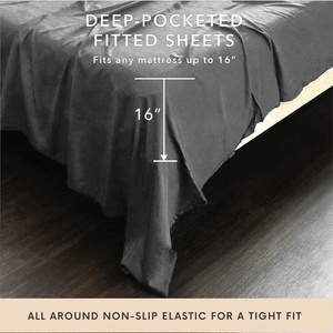 Oeko-tex 100% Tre Viscose Sợi Tấm Ga Giường Đặt Nữ Hoàng Kích Thước 300TC Tự Nhiên Siêu Mềm Mại Rắn Màu Bộ Đồ Giường Cho Mùa Hè - Product Image 3